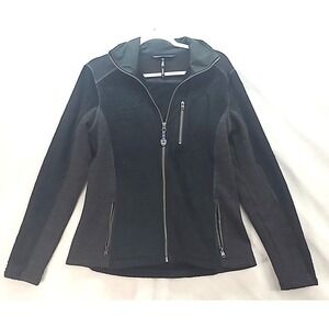 KUHL Womens Alpenlux Fleece Full Zip High Pile Jacket Hiking Outdoor Black Large